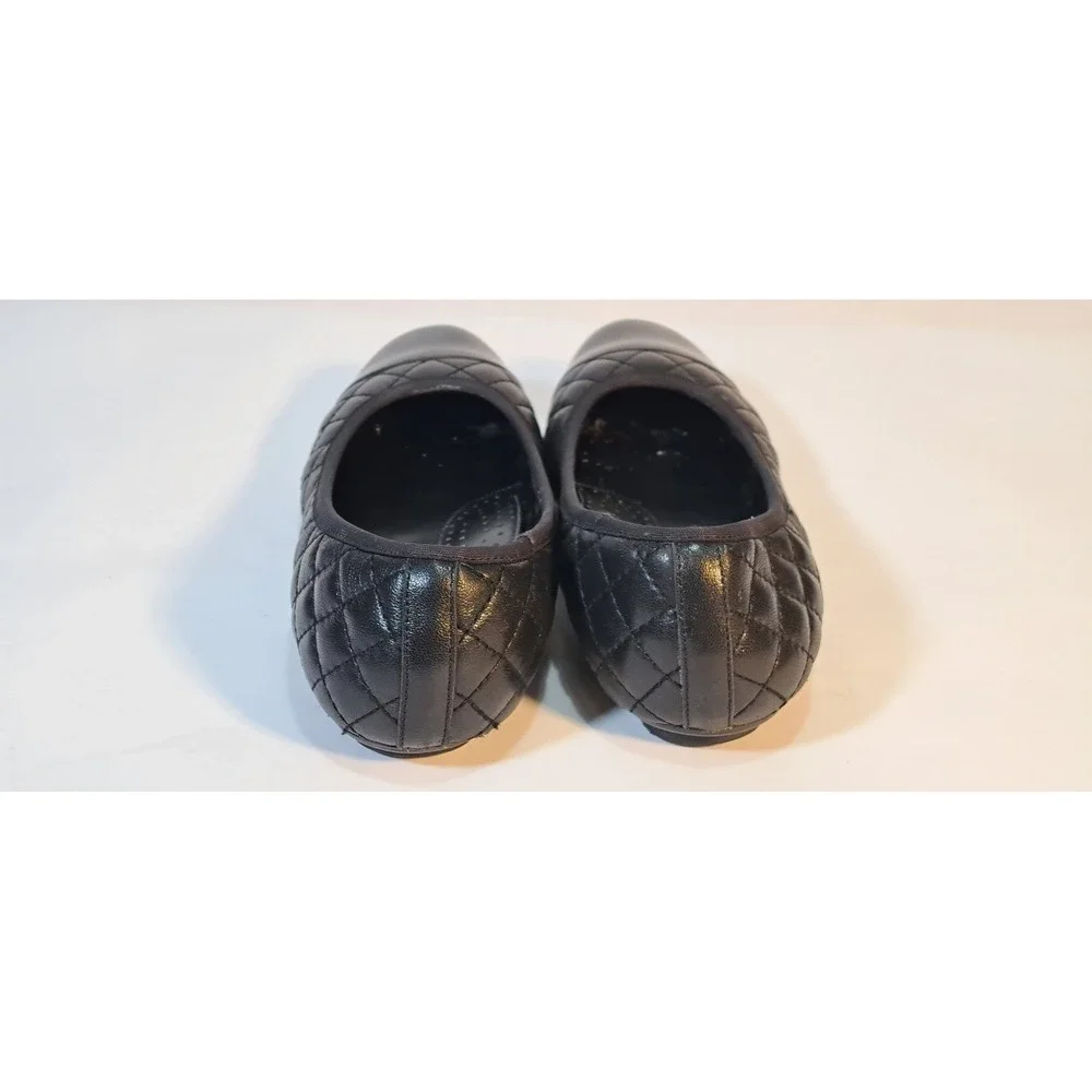Vanelli Black Quilted Ballet Flats‎ with Patent Cap Toe Women's Size 6.5